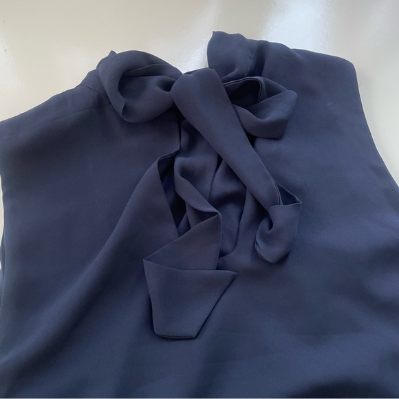 Nanette Nanette Lepore Navy Blue Sleeveless Drop Waist Pleated Dress Size 12 - Picture 5 of 12